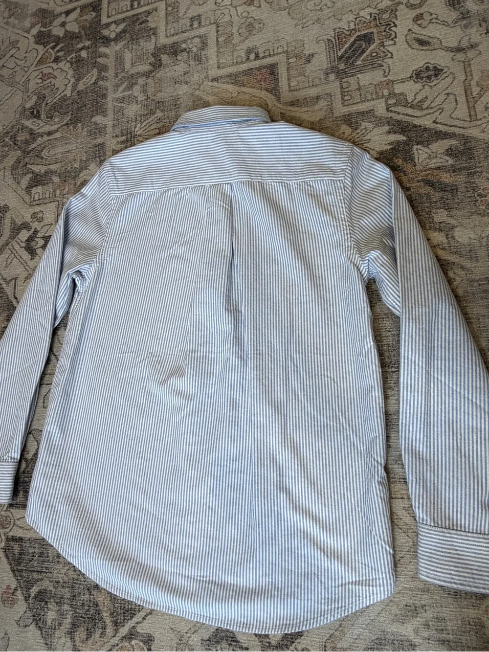 Ralph Lauren Boys White and Blue Pinstripe Button-Down Shirt